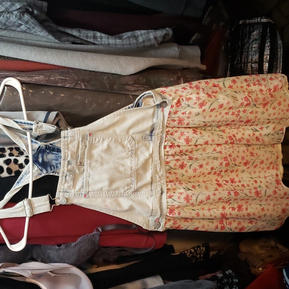 Jordache overall floral wash dress